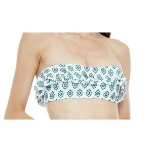 SANDRO Naey Ruffled Printed Bandeau Swim Bikini Top ( 1 / S )